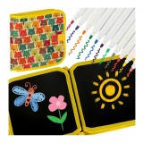 Tabla tip caiet de schite cu 12 markere, model ursulet