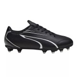 Ghete Fotbal Copii Puma Vitoria JR FG Negru - Teren Iarbă Naturală, Crampoane