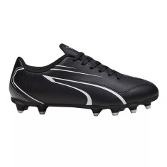 Ghete fotbal copii Puma Vitoria JR FG Negru foto
