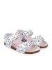 Sandale Copii Garvalin Floricele Blanco Marime 30, Barefoot, Talpa Flexibila, Brant Antibacterian, Piele Ecologica, Catarama