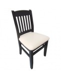 Scaun de living si bucatarie, lemn masiv fag, Bogdan, sezut tapitat cu piele ecologica, 120 kg, 88,5x46x42cm, Wenge