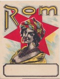 Eticheta Rom portret feminin - Fabrica de bauturi Simon Simeon Leib Majer Bistrita, perioada regalista, ND