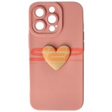Husa Silicon 3D Cartoon Inima Roz Apple iPhone 13 Pro