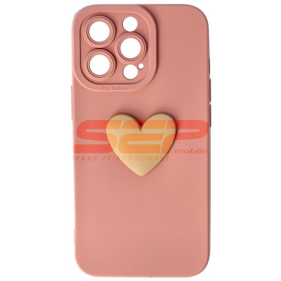 Toc silicon 3D Cartoon Apple iPhone 13 Pro Pink Heart foto