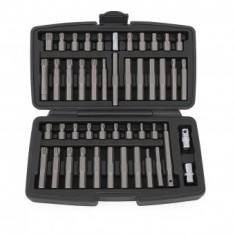 Trusă Biti Spline, Torx, HEX, 41 piese, suport de biti 1/2&quot; si 3/8&quot;, cutie depozitare si transport