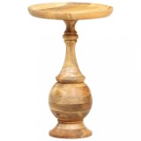 Masă laterală rotundă, 43 x 43 x 66 cm, lemn masiv de mango