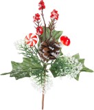 Crenguta decorativa de Craciun MagicHome, cu con si bomboana, 19 cm