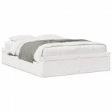 Cadru de pat, alb, 150x200 cm, lemn masiv de pin GartenMobel Dekor, vidaXL