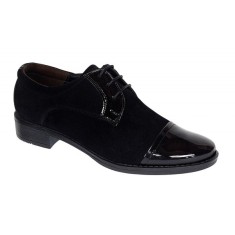 Oferta marimea 38, 39,40 - Pantofi dama casual din piele naturala intoarsa si lacuita - LP10NNLACVEL