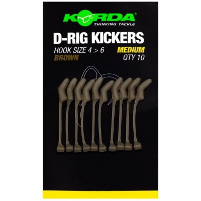 Line Aligner KORDA D-Rig Kicker, Brown, Marime M, pentru Carlige Nr. 4-6, 10buc/pac foto