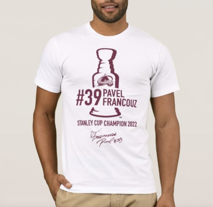 Colorado Avalanche tricou de bărbați Pavel Francouz #39 Stanley Cup Champion 2022 white - L