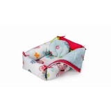 Set reductor bebe nest + paturica + pernuta pentru formarea capului bebelusului SomnArt, model fluturi, Bleu
