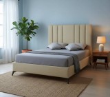 Pat Deja Vu 160x200 cm Tapitat Catifea Beige Somiera Inclusa (cod ML 2005-01)