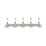 Cuier metalic inox cu 5 agatatori, lungime 44.5 cm, design modern