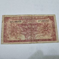 bancnote belgia 5 si 10 fr 1943