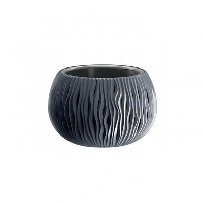 Ghiveci decorativ de flori, rotund, antracit, 20.75 L, 47.8x30 cm, Sandy Bowl foto