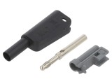 Banană neagră 4mm 19A 1kV cu izolație și soclu axial