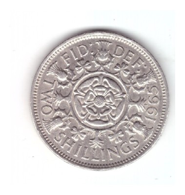 Moneda Anglia 2 shilling / 2 shillings 1965, stare buna, curata foto