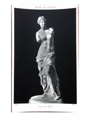 Venus de Milo - Carte postala Franta - Mus&amp;eacute;e du Louvre foto