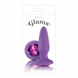 Glams Purple Gem - Dop anal din silicon, mov, 10.5 cm, Orion