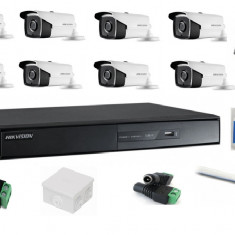 Kit sistem supraveghere profesional Hikvision 8 camere video 2MP, IR 40m