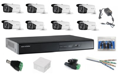 Kit sistem supraveghere profesional Hikvision 8 camere video 2MP, IR 40m SafetyGuard Surveillance foto