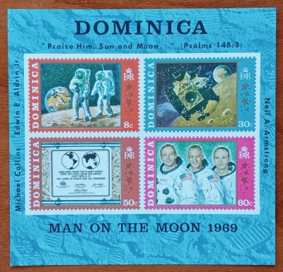 DOMINICA-1969-COSMOS-&amp;#039;&amp;#039;PRIMUL OM PE LUNA&amp;#039;&amp;#039; COLITA-MNH LUX -NESTAMPIL.-VEZI SCAN foto