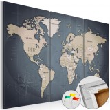 Cumpara ieftin Tablou din plută - Anthracitic World [Cork Map] 120x80 cm