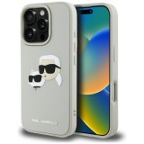 Husa pentru iPhone 16 Pro Max - Karl Lagerfeld 3D Design (KLHCP16XRBCKCHLE) - Beige Rubber Karl&amp;Choupette
