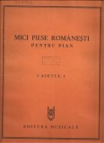 1549SPN Mici piese rom&acirc;nești pentru pian, caietele I-IV, 1981