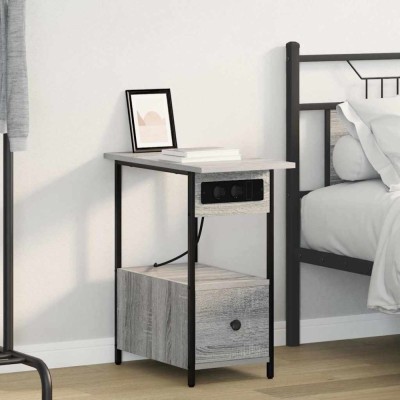 vidaXL Dulap de noapte sonoma gri 60 x 30 x 61 cm Lemn compozit foto