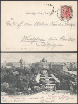 Austria 1894 Postal History Rare Old Postcard Belgium Wien Wevelghem DB.429 foto