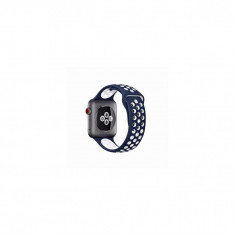 Curea Silicon Sport Compatibila cu Apple Watch 38-40 mm - iberry Strap C020 Blue/White