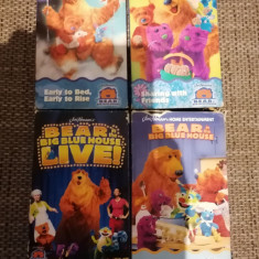 Lot 4 casete video VHS - BEAR IN THE BIG BLUE HOUSE- Limba Engleza ( pt copii )