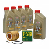 Pachet Revizie Bmw Ulei motor Castrol Edge LL04 5W-30 5L + Filtru Ulei Mann Filter HU816X, Mann-Filter