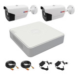 Sistem de supraveghere video 2 camere Rovision oem Hikvision full hd, IR40M, DVR 4 canale, accesorii SafetyGuard Surveillance