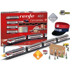 Trenulet Electric Pequetren Calatori Cercanias RENFE cu Lumina si Sapca Conductor Tren foto