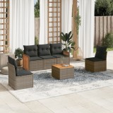 Cumpara ieftin Gossi set mobilier gradina cu perne, 6 piese, gri, poliratan