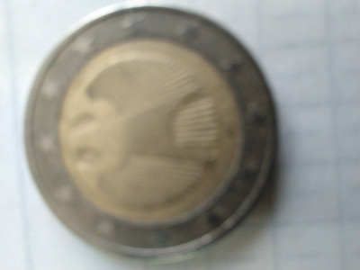 moneda 2euro an 2002 germania revers acvila cu inscripție lateral foto