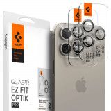 Cumpara ieftin Folie Camera pentru iPhone 14 Pro 14 Pro Max 15 Pro 15 Pro Max (set 2) Spigen Glas.tR Optik Natural Titanium