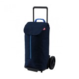 Carucior Cumparaturi Gimi Komodo Albastru Indigo, 50L, 30kg, Impermeabil, Otel, Buzunar Fermoar, Roti cu Aparatori Noroi