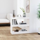 Cumpara ieftin Bibliotecă/Separator cameră alb 80x30x71,5 cm lemn masiv de pin