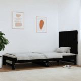 VidaXL Tăblie de pat pentru perete, negru, 82,5x3x60cm, lemn masiv pin