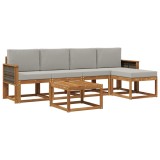 vidaXL Set de canapele de exterior 6 pcs Natural și gri deschis 3385147