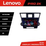 Navigatie Android Toyota Highlander 2007-2013 QLED 2K 4+64GB 360 Lenovo