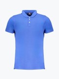 Cumpara ieftin Tricou polo barbati cu logo, din bumbac, Albastru inchis, M