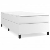 Cadru de pat box spring, alb, 90x190 cm, piele ecologică