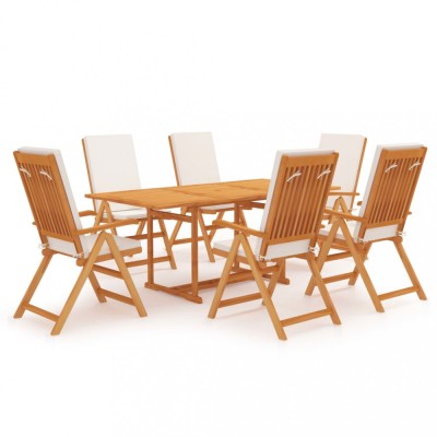 vidaXL Set mobilier de grădină cu perne, 7 piese, lemn masiv de tec 3059569 foto