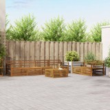 vidaXL Set 7 Piese Canapele Exterior Lemn Masiv Acacia Natural Rezistent Intemperii Design Modern