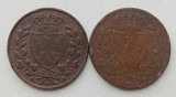 Lot 2 monede Sardinia - 5 Centesimi 1826, Europa